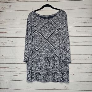 Lucky Brand Blue and White Paisley Tunic